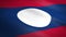 Flag of Laos. Waving flag with highly detailed fabric texture seamless loopable video. Seamless loop with highly