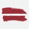 Flag of Latvia from brush strokes and Blank map Latvia. High quality map of Latvia and flag on transparent background.
