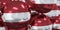 Flag of Latvia on foil balloons. National holiday concept. 3D rendering