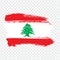 Flag Lebanon from brush strokes.  Flag  Lebanese Republic on  transparent background for your web site design, logo, app, UI.