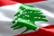 Flag of lebanon strip waving texture fabric background, national symbol arabic islam culture