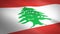 Flag of Lebanon. Waving flag with highly detailed fabric texture seamless loopable video. Seamless loop with highly
