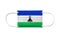 Flag of Lesotho on a disposable surgical mask. White background