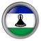Flag of Lesotho round as a button
