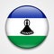 Flag of Lesotho. Round glossy badge