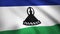 Flag of Lesotho, slow motion waving. Flag of Lesotho. Rendered using official design and colors. Seamless loop