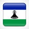 Flag of Lesotho. Square glossy badge