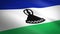 Flag of Lesotho. Waving flag with highly detailed fabric texture seamless loopable video. Seamless loop with highly