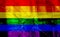 Flag LGBT community pride on a broken glass background. Raimbow gay culture symbol. Concept collage