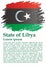 Flag of Libya, State of Libya. Template for award design, an official document with the flag of Libya.