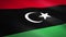 Flag of Libya. Waving flag with highly detailed fabric texture seamless loopable video. Seamless loop with highly