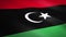 Flag of Libya. Waving flag with highly detailed fabric texture seamless loopable video. Seamless loop with highly