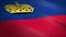 Flag of Liechtenstein. Waving flag with highly detailed fabric texture seamless loopable video. Seamless loop with