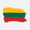 Flag Lithuania from brush strokes.  Flag Lithuania on transparent background for your web site design, logo, app, UI.