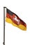 Flag of Lower Saxony on a flagpole isolated