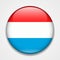 Flag of Luxembourg. Round glossy badge
