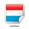 Flag of Luxembourg. Round glossy sticker