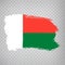Flag Madagascar from brush strokes.  Republic of Madagascar Flag isolated.  Flag Madagascar for your web site design, logo, app, U