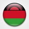 Flag of Malawi. Round glossy badge