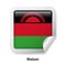 Flag of Malawi. Round glossy sticker