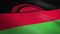 Flag of Malawi. Waving flag with highly detailed fabric texture seamless loopable video. Seamless loop with highly