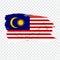 Flag Malaysia from brush strokes and Blank map Malaysia. High quality map of Malaysia and flag on transparent background