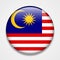Flag of Malaysia. Round glossy badge