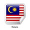 Flag of Malaysia. Round glossy sticker