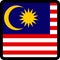 Flag of Malaysia in the shape of square with contrasting contour, social media communication sign, patriotism, a button