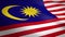 Flag of Malaysia. Waving flag with highly detailed fabric texture seamless loopable video. Seamless loop with highly