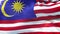 Flag of Malaysia waving on sun. Seamless loop with highly detailed fabric texture. Loop ready in 4k resolution.