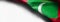 Flag of Maldives on white background - right top corner