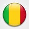 Flag of Mali. Round glossy badge