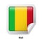 Flag of Mali. Round glossy sticker
