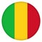 Flag of Mali round icon, badge or button. National symbol.