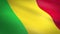 Flag of Mali. Waving flag with highly detailed fabric texture seamless loopable video. Seamless loop with highly