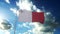 Flag of Malta waving at wind against beautiful blue sky. 3d illustration