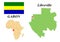 Flag map capital of Gabon