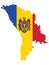 Flag Map of Moldova