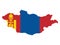 Flag Map of Mongolia