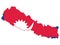 Flag Map of Nepal