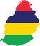 Flag map of the Republic of Mauritius