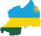 Flag map of the Republic of Rwanda