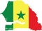 Flag map of the Republic of Senegal
