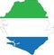 Flag map of the Republic of Sierra Leone