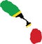 Flag map of Saint Kitts and Nevis