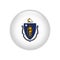 Flag Massachusetts button
