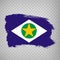 Flag of  Mato Groso from brush strokes. Federal Republic of Brazil. Flag Mato Groso of Brazil on transparent background for your w