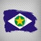 Flag of  Mato Grosso from brush strokes. Blank map of Mato Grosso. Federal Republic of Brazil. High quality map of Mato Grosso and