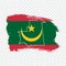 Flag Mauritania from brush strokes and Blank map Islamic Republic of Mauritania. High quality map Mauritania and national flag on